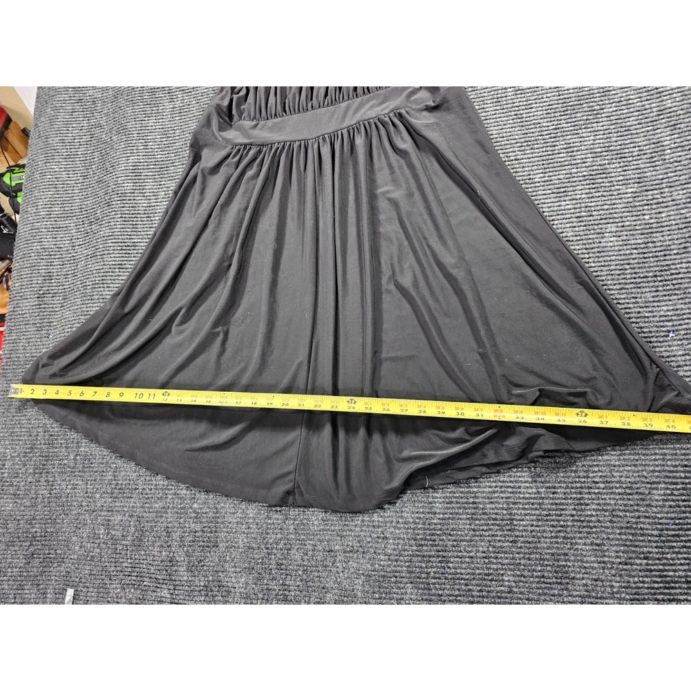 Haani A Line Dress Womens 1X Black Stretch Sleeveless Pleated Beaded Embellished - Picture 11 of 16